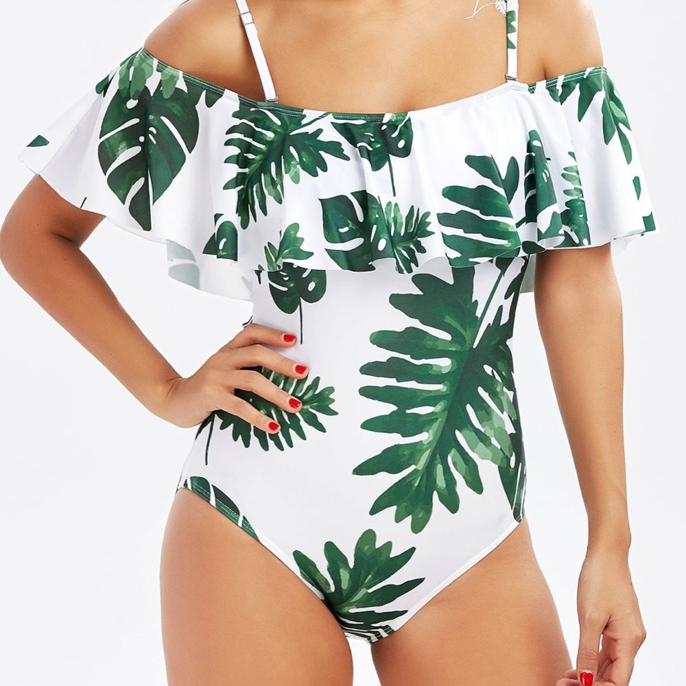 NWT Banana Leaf Print One-Piece Swimsuit